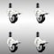 Service Caster 3 Inch 316SS Black Poly Swivel 1-3/8 Inch Expanding Stem Caster Set Lock Brake SCC-SS316TTLEX20S314-PPUB-BLK-138-4 - alternate 1